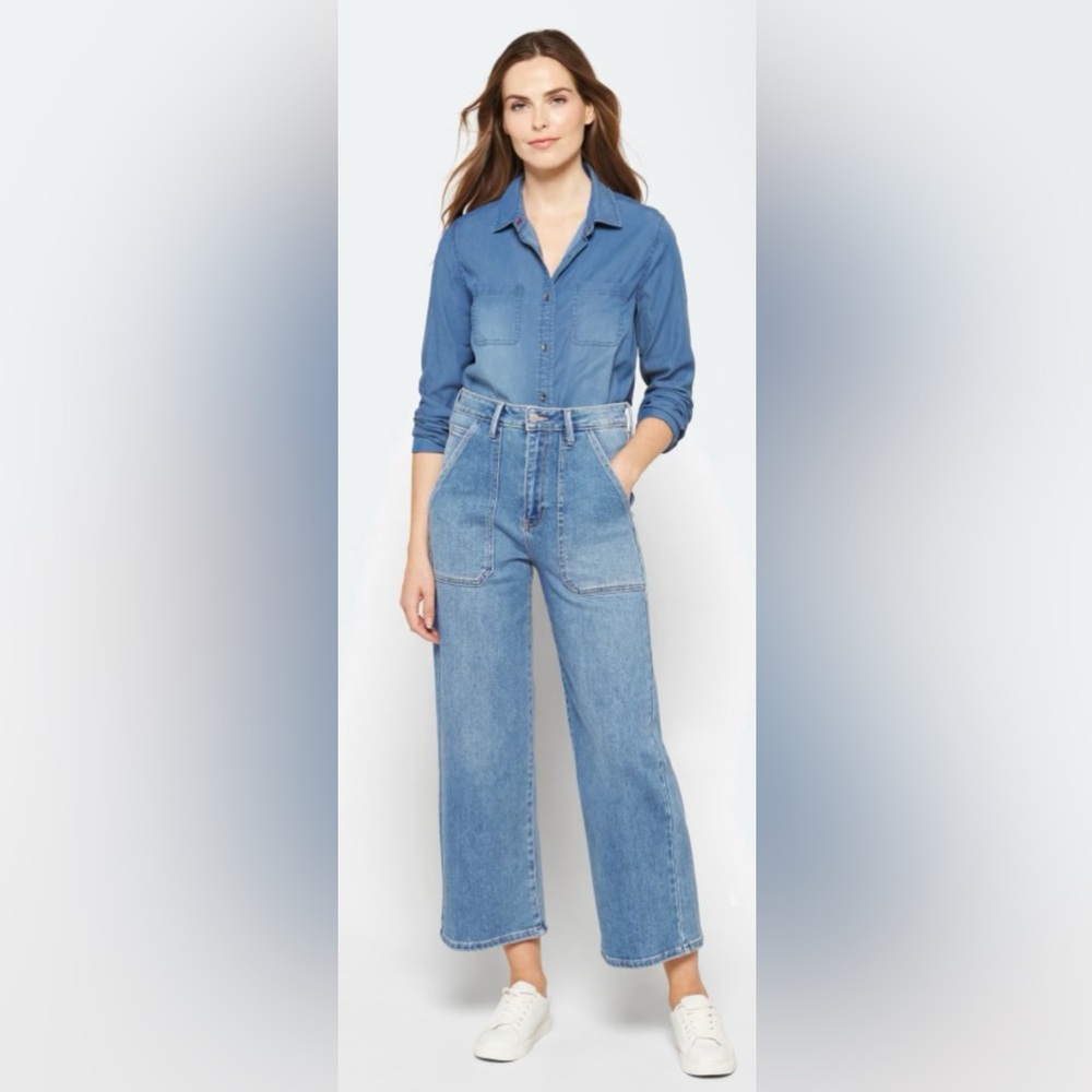 Brand New - Just USA Size 16 Alicia High Rise Cropped Wide Leg Jean